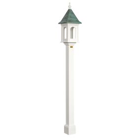 Amish Made PVC Victorian Bird Feeder with Antique Copper Roof and Post