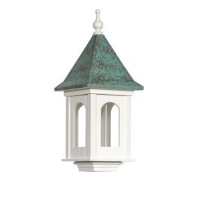 Amish Made PVC Victorian Bird Feeder with Antique Copper Roof