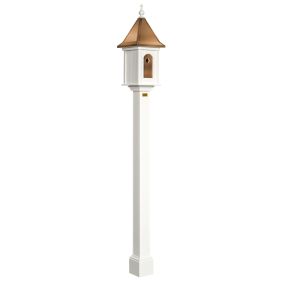 Amish Made PVC Large Victorian Birdhouse with Copper Roof and Post