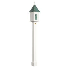 Amish Made PVC Large Victorian Birdhouse with Antique Copper Roof and Post