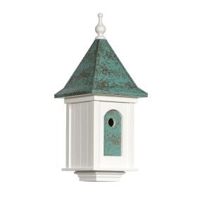Amish Made PVC Large Birdhouse with Antique Copper Roof