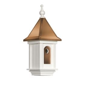 Amish Made PVC Small Victorian Birdhouse with Copper Roof