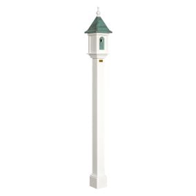 Amish Made PVC Small Victorian Birdhouse with Antique Copper Roof and Post