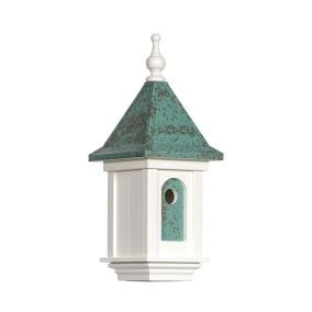 Amish Made PVC Small Victorian Birdhouse with Antique Copper Roof