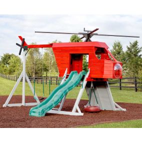 Amish Made Red Helicopter Playground Set