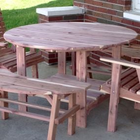 Amish Made Cedar Round 48" Picnic Table