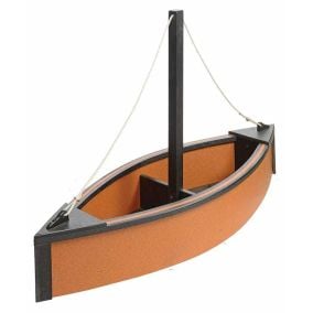 Amish Poly Outdoor Sailboat Planter Box - Cedar and Black