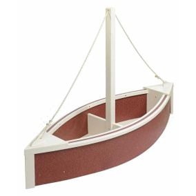 Amish Poly Outdoor Sailboat Planter Box - Cherrywood and White