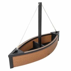 Amish Poly Outdoor Sailboat Planter Box - Mahogany and Black