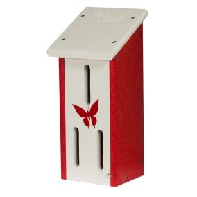 Small Butterfly House - Bright White & Red