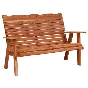 Amish Made Cedar 4' Straightback Love Seat Bench