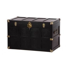 Amish Made 36.5” Cedar Lined Wooden Trunk Black