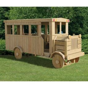 Amish Made 14x4 ft Wooden School Bus Playground Set