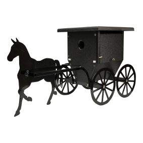 Amish Poly Buggy Hanging Wren House - Black