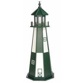 Amish Poly Cape Henry Garden Lighthouse - Turf Green and White