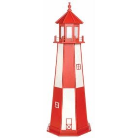 Amish Poly Cape Henry Garden Lighthouse - Cardinal Red and White