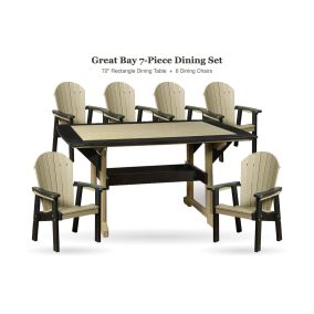 Amish Poly Great Bay 7-Piece Patio Dining Set - table and 6 dining chairs