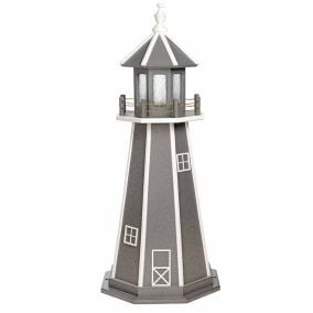 Amish Poly Lighthouse - Dark Gray with White Trim