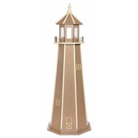 Amish Poly Lighthouse - Weatheredwood with White Trim