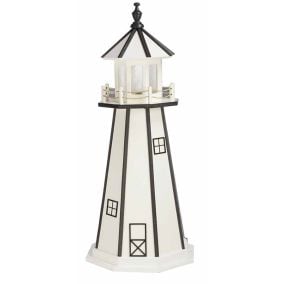 Amish Poly Lighthouse - White with Black Trim