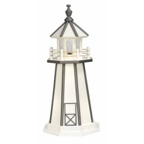 Amish Poly Lighthouse - White with Dark Gray Trim