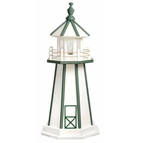Amish Poly Lighthouse - White with Turf Green Trim