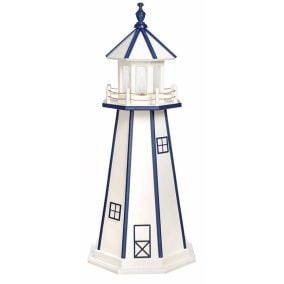 Amish Poly Lighthouse - White with Patriot Blue Trim