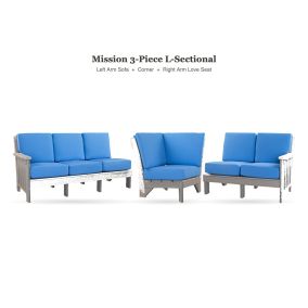 Amish Poly Mission 3-Piece L-Sectional - Left Arm Sofa and Corner and Right Arm Love Seat