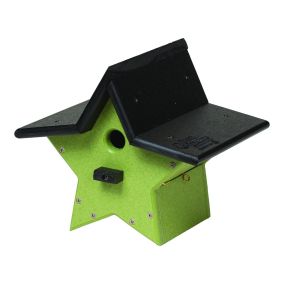 Star-shaped Wren House - Lime Green & Black