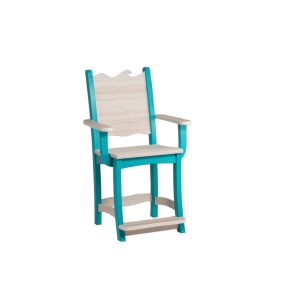 Amish Poly Wave Patio Counter Arm Chair