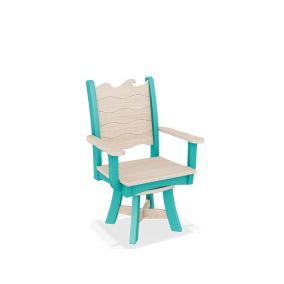 Amish Poly Wave Swivel Patio Dining Chair