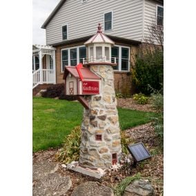 Amish Stone 6' Lighthouse with Built-in Mailbox