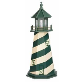 Amish Wooden Cape Hatteras Lighthouse - Turf Green and White