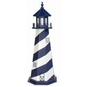 Amish Wooden Cape Hatteras Lighthouse - Patriot Blue and White