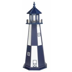 Amish Wooden Cape Henry Lighthouse - Patriot Blue and White