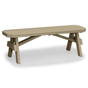 Amish Polywood Garden Backless Bench - Weatherwood