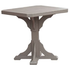 Polywood Patio Bar Table Shown in Weathered Wood
