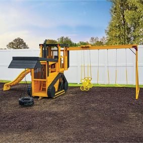 Amish Made Fully Loaded Yellow and Black Mini Bulldozer Playground Set