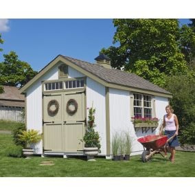 Amish Made Colonial Williamsburg Garden Shed Kit - White