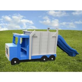 Itty Bitty Collection Blue & Gray Dump Truck with Slide (Playground Set)