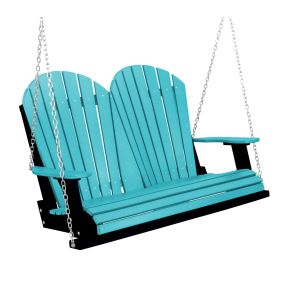 Wildridge Heritage Poly 4' Porch Swing-Aruba Blue-Black