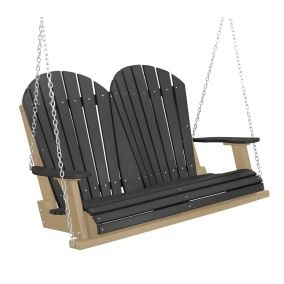 Amish Heritage Poly 4' Porch Swing-Black-Weatherwood