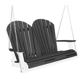 Amish Heritage Poly 4' Porch Swing-Black-White