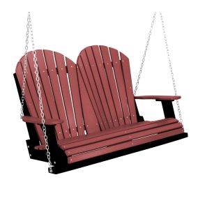 Amish Heritage Poly 4' Porch Swing-Cherrywood-Black