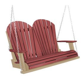 Amish Heritage Poly 4' Porch Swing-Cherrywood-Weatherwood