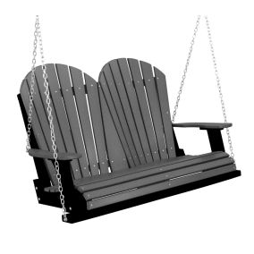 Amish Heritage Poly 4' Porch Swing-Dark Gray-Black