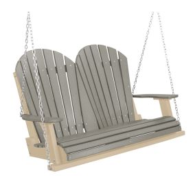 Amish Heritage Poly 4' Porch Swing-Light Gray-Weatherwood