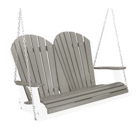 Amish Heritage Poly 4' Porch Swing-Light Gray-White