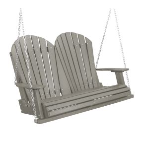 Amish Heritage Poly 4' Porch Swing-Light Gray-Light Gray