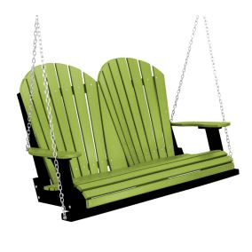 Amish Heritage Poly 4' Porch Swing-Tropical Green-Black
